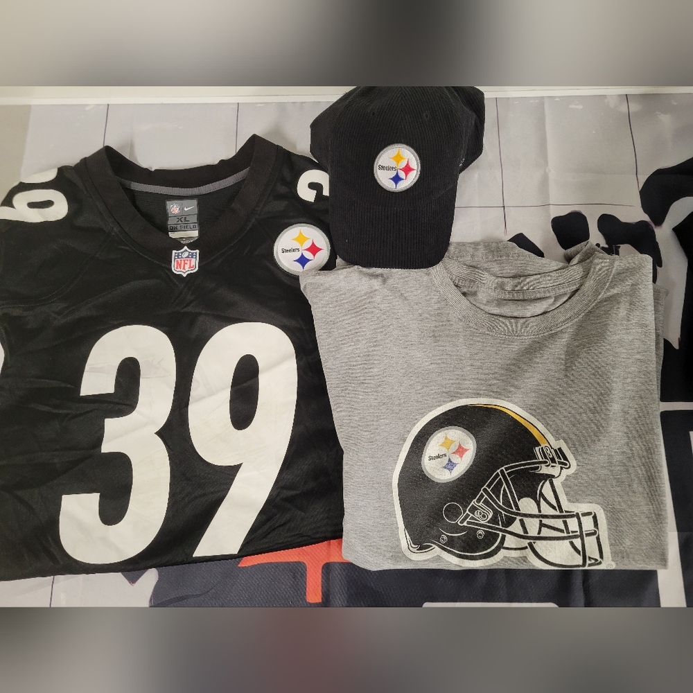 Pittsburgh Steelers Bundle: XL Fitzpatrick Jersey+Grey Shirt+NWT Hat. Has Flaws!